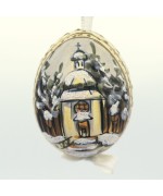Christmas Easter Salzburg Hand Painted Easter Egg - Christmas Church -- TEMPORARILY OUT OF STOCK