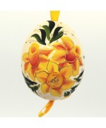 Christmas Easter Salzburg Hand Painted Easter Egg - Yellow Flowers