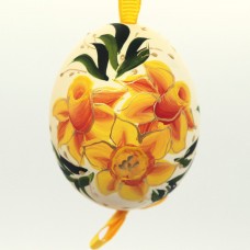 Christmas Easter Salzburg Hand Painted Easter Egg - Yellow Flowers