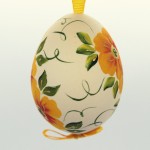 Christmas Easter Salzburg Hand Painted Easter Egg - Yellow Flowers - 