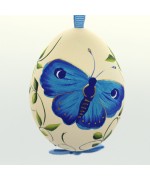 Christmas Easter Salzburg Hand Painted Easter Egg - Blue Butterfly - TEMPORARILY OUT OF STOCK