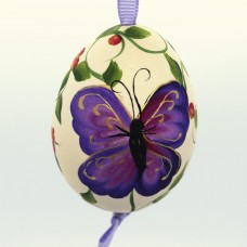 Christmas Easter Salzburg Hand Painted Easter Egg - Purple Butterfly - TEMPORARILY OUT OF STOCK