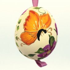 Christmas Easter Salzburg Hand Painted Easter Egg - Orange Butterfly
