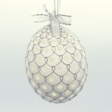 Christmas Easter Salzburg Hand Painted Easter Egg - Silver Wire Egg