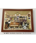 German wooden 3D-picture box-Diorama Music Store TEMPORARILY OUT OF STOCK