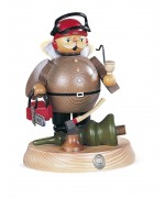 Forest worker, male, with power saw, 5.1x7.1 inches