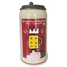 The Official Munich Oktoberfest-Stein 2003 Beerstein with Lid - 1,0 Liter