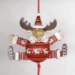 German Hampelmann Jumping Jack Wooden Toy - Winter Moose - TEMPORARILY OUT OF STOCK