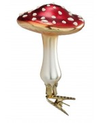 TEMPORARILY OUT OF STOCK Inge-Glas Clip On Mushroom Ornament 