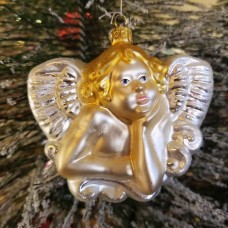 Artglass Ornament Cherub Angel