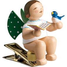Wendt & Kuhn Angel with Sheet Music and Bird - Clip On Ornament - TEMPORARILY OUT OF STOCK