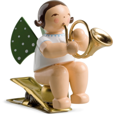 Wendt & Kuhn Angel with French Horn - Clip On Ornament