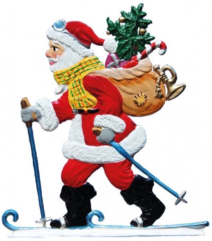 Wilhelm Schweizer Christmas Pewter 2018 Santa Skiing - TEMPORARILY OUT OF STOCK