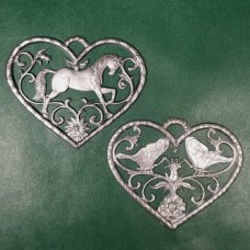 Special Set - Wilhelm Schweizer Unpainted Pewter - Horse and Butterfly Ornaments