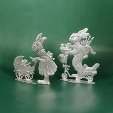 Special Set - Wilhelm Schweizer Unpainted Pewter - Mama & Papa Bunny