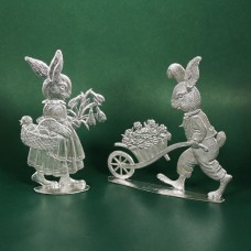 Special Set - Wilhelm Schweizer Unpainted Pewter - Flower Delivery Duo