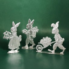 Special Set - Wilhelm Schweizer Unpainted Pewter - Flower Delivery Trio