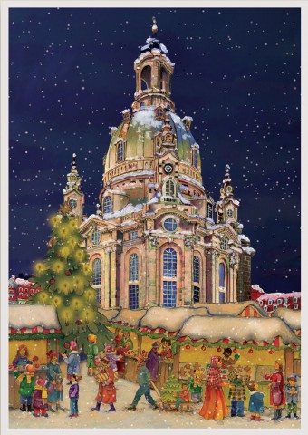Old German Paper Advent Calendar - Dresden
