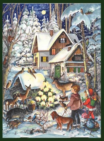 Old German Paper Advent Calendar