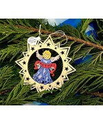 A Wooden Christmas Sleigh Ornament - Blue Angel - TEMPORARILY OUT OF STOCK