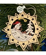 A Wooden Christmas Sleigh Ornament - Snowman Skiing - TEMPORARILY OUT OF STOCK