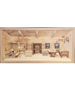 NEW - German Wooden 3D Picture Box Farm Kitchen Natural Finish