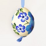 NEW - Christmas Easter Salzburg Hand Painted Easter Egg - Blue Flowers