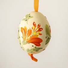 Christmas Easter Salzburg Hand Painted Easter Egg - Orange Flowers - TEMPORARILY OUT OF STOCK