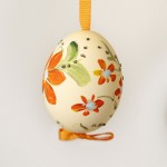 NEW - Christmas Easter Salzburg Hand Painted Easter Egg - Orange Flowers