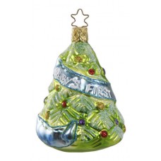 Inge Glas "Baby's First Christmas" Glass Ornament - Blue