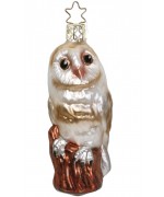 NEW - Inge Glas Barn Owl Glass Ornament
