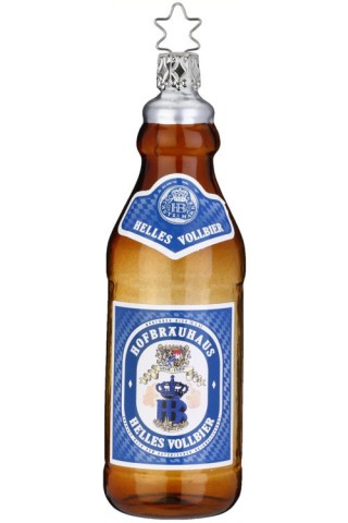 NEW - Inge Glas Hofbrauhaus Beer Bottle Glass Ornament