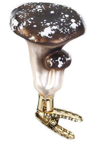 NEW - Inge Glas Brown Chanterelle Mushroom Glass Ornament