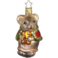 Inge Glas Christmas Mouse Glass Ornament