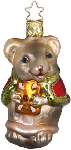 NEW - Inge Glas Christmas Mouse Glass Ornament