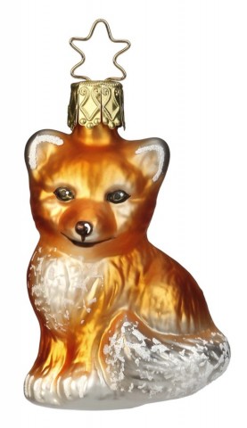 Inge Glas Fox Pup Glass Ornament