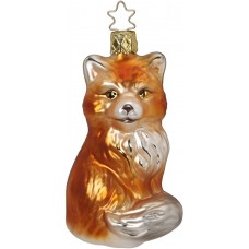 Inge Glas Furry Fox Glass Ornament