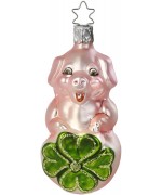 NEW - Inge Glas Lucky Pig Glass Ornament