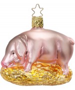 NEW - Inge Glas Farmyard Pig Glass Ornament