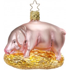 Inge Glas Farmyard Pig Glass Ornament