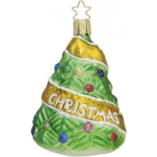 Inge Glas "Baby's First Christmas" Glass Ornament - Yellow