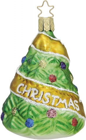 Inge Glas "Baby's First Christmas" Glass Ornament - Yellow