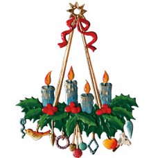 Candle Wreath Ornament Christmas Pewter Wilhelm Schweizer