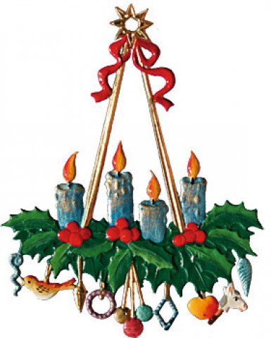 Candle Wreath Ornament Christmas Pewter Wilhelm Schweizer
