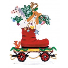 Train Car with Santa Boot 2020 Christmas Pewter Wilhelm Schweizer