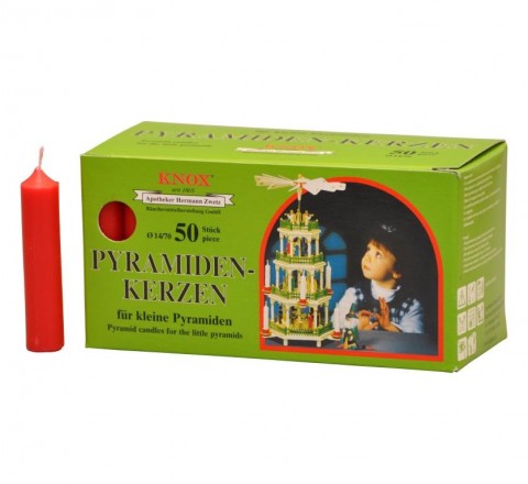 KNOX 50 German Christmas Pyramid Candles Pyramiden Kerzen - RED