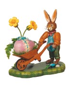 NEW - Bunny with Wheelbarrow Original HUBRIG Wooden Figuren