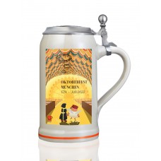 The Official Munich Oktoberfest Beer Stein 2022 - 1 Liter with Lid 