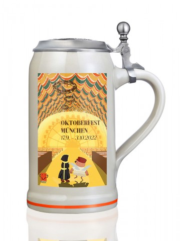The Official Munich Oktoberfest Beer Stein 2022 - 1 Liter with Lid - TEMPORARILY OUT OF STOCK