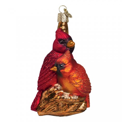 Old World Christmas Glass Ornament - Pair of Cardinals 